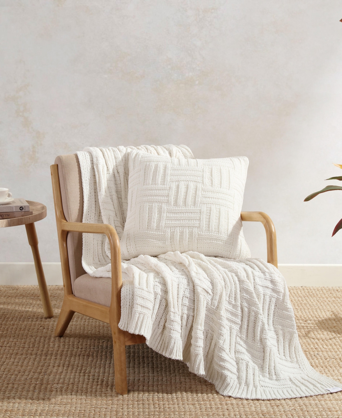 Tommy Bahama Home Chain Basket Knit Throw, 60" X 50" In White Night