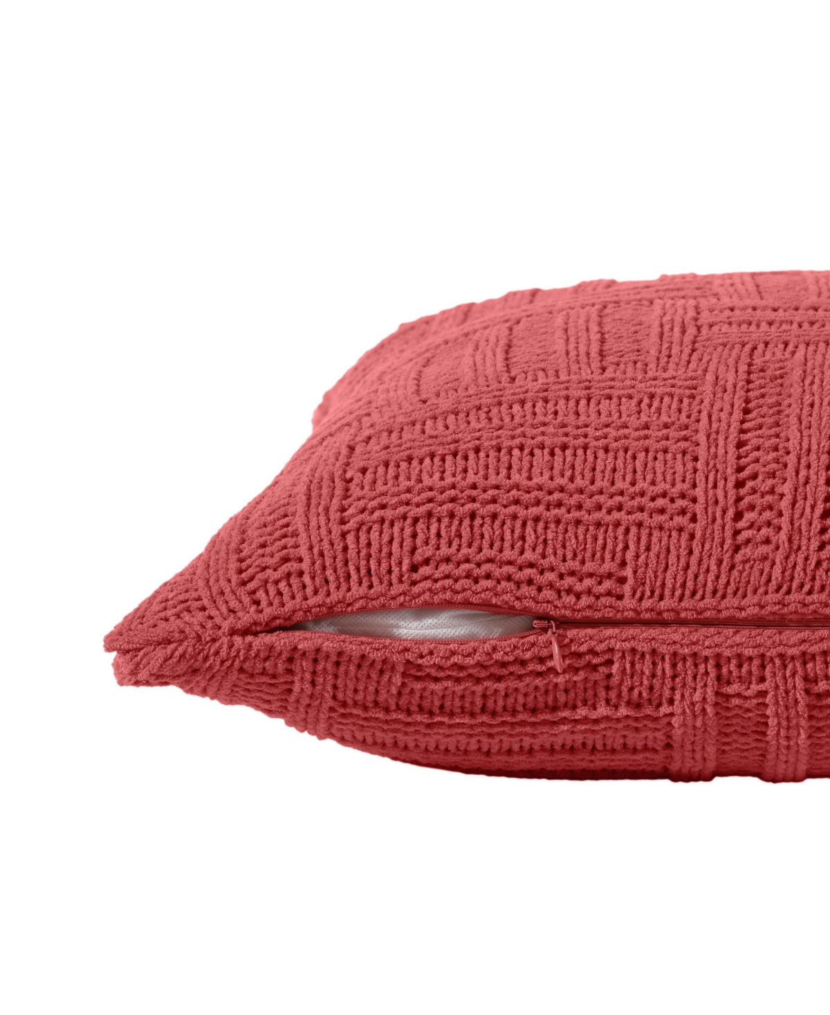 Tommy Bahama Home Chain Basket Knit Decorative Pillow, 20" X 20" In Rose Coral