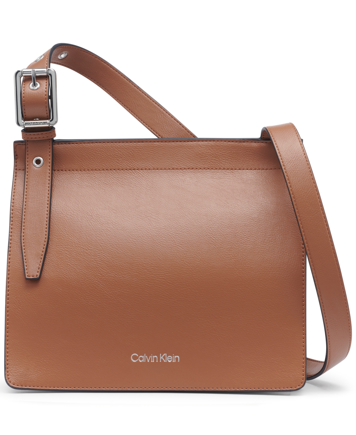 Shop Calvin Klein Havana Flap Small Messenger Bag In Caramel