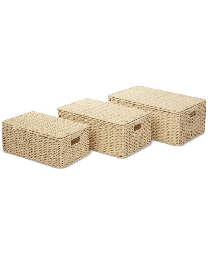 Honey Can Do - 3-Pc. Brown Paper Rope Basket Set
