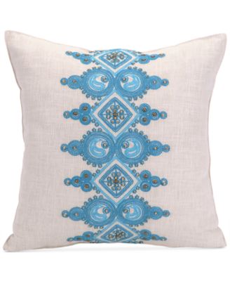 Trina Turk - Catalina Paisley 18" Square Embellished Band Decorative Pillow
