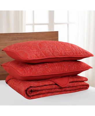 3 Pcs Christmas Quilt Bedspread Set Holiday Bedding Medallion King