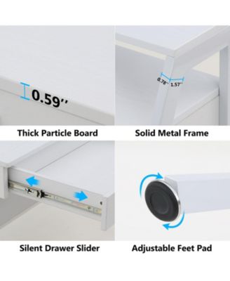 47 inch Computer & Office Writing Desk with Storage Shelf,Drawers & Monitor Stand Riser for Home Office Use
