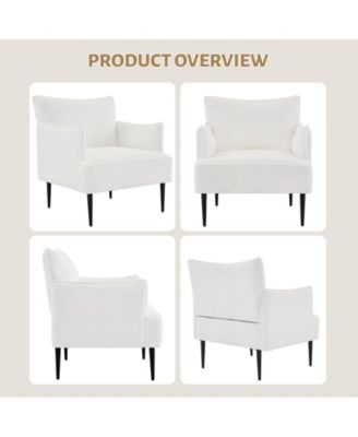 Modern Accent Chair, Corduroy Chair for Living Room, Comfortable Armchair for Bedroom, Reading, Waiting Rooms, and Office Study