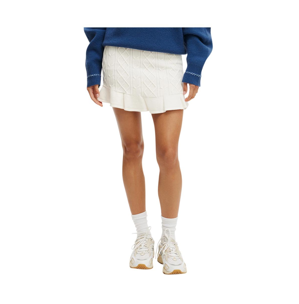 Women's Active Knit Flippy Skirt - Coconut milk/ raspberry