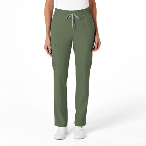 Женские брюки Wink Plus Size Renew High Waist Slim Leg Scrub Pant Regular, цвет: Оливковый