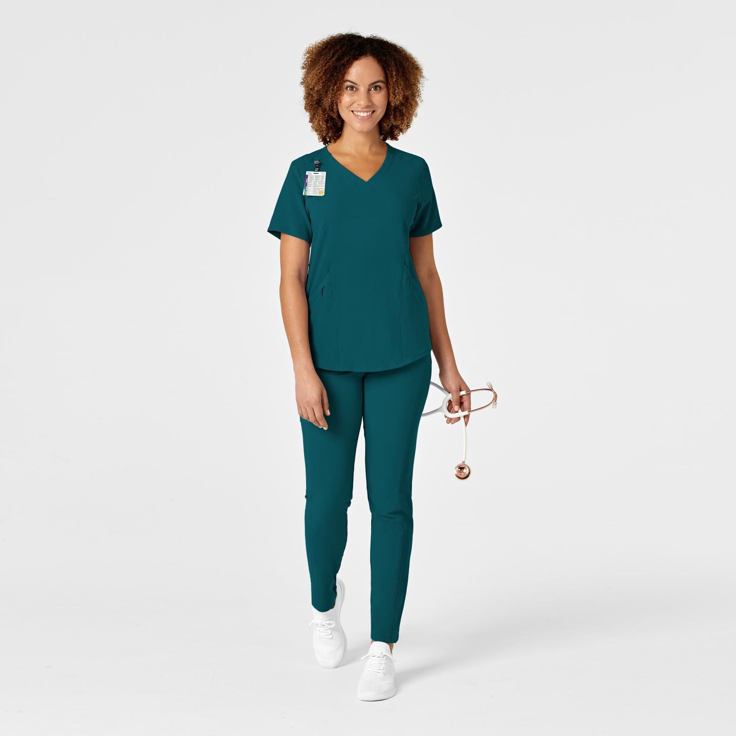Женский топ Wink Renew V-Neck Scrub, цвет: Синий, вариант 1 — фото 3