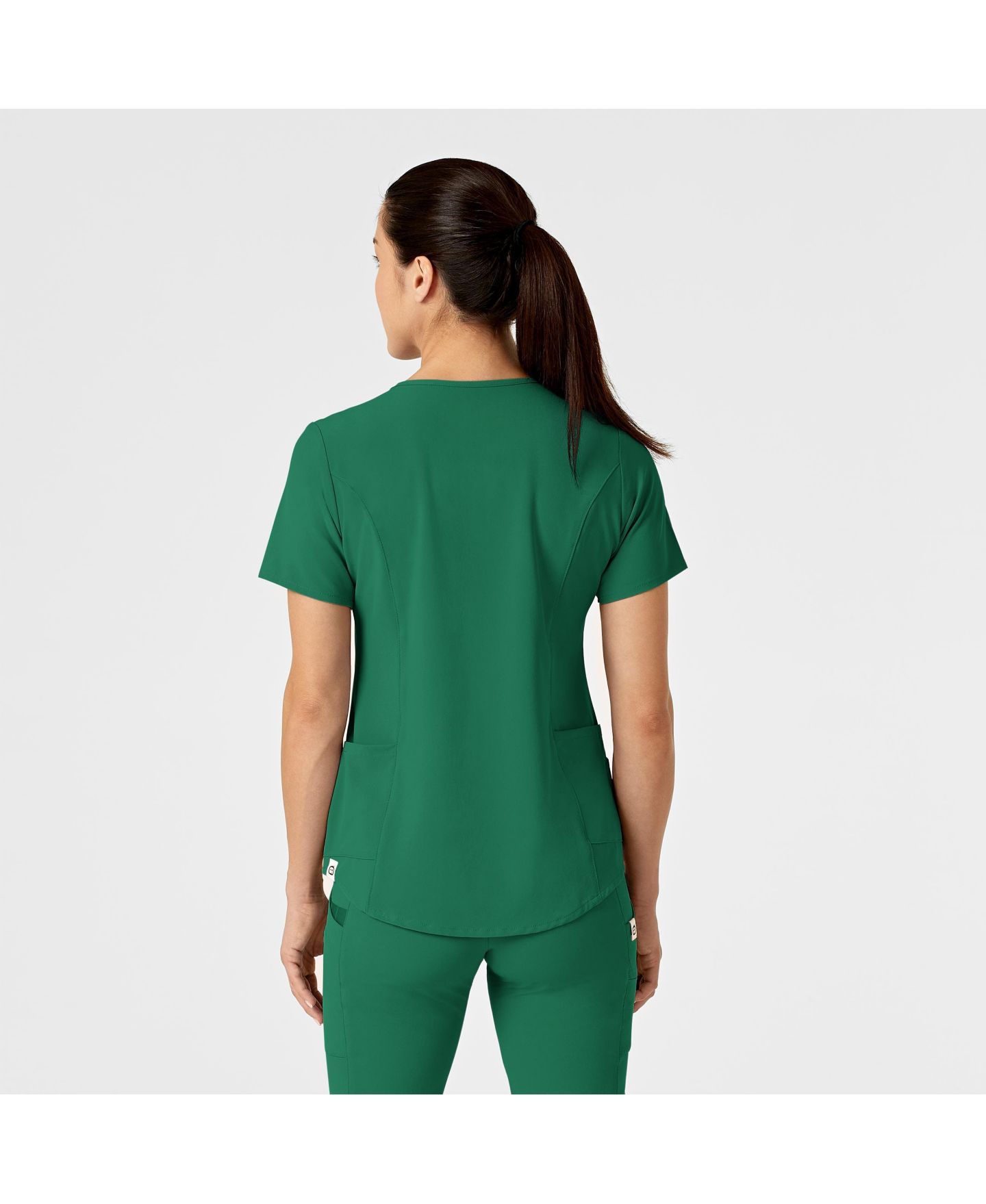 Женский топ Wink Plus Size Renew Zip Accent Scrub, цвет: Тёмно-зелёный — фото 3