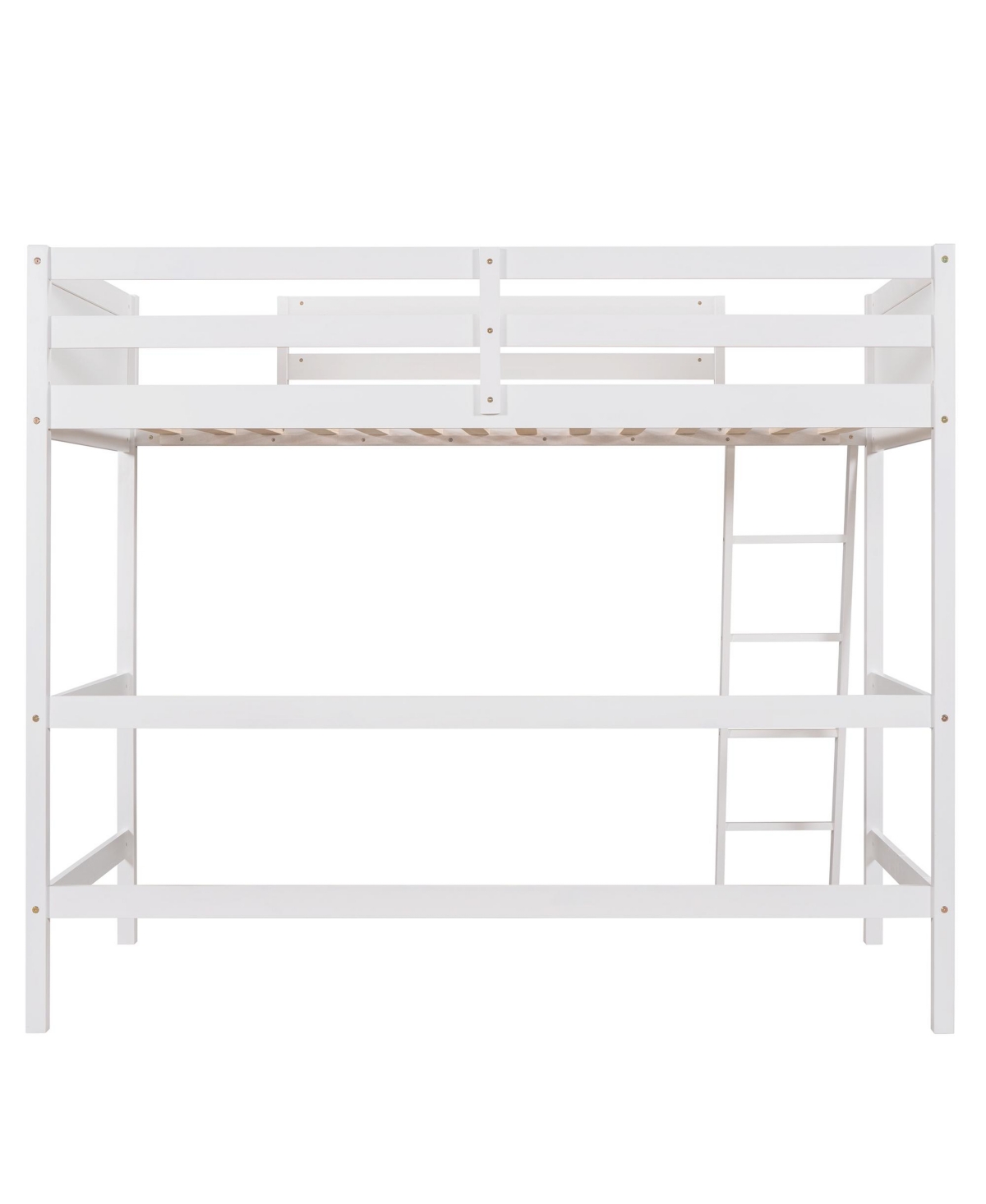Slickblue Solid Wood Twin Loft Bed with Ladder - Space-Saving Elevated Bed Frame for Kids' or Teens' Bedroom