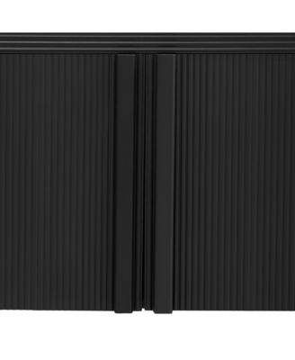 Striped Storage Cabinet with 4 Doors , Adjustable, Suitable for Study,Entrance and Living Room