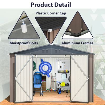 Streamdale 10' Metal Storage Shed with Lockable Doors