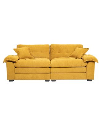 1 Count Chenille fabric Loveseat & Recliner with Pillows