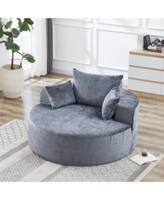 Chenille Sofa Sleeper, 55'', Assembly-Free, Modern Lounge Chair