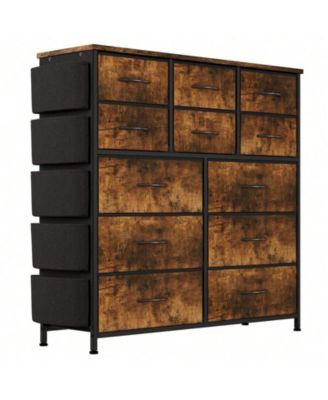 Dresser For Bedroom With 12 Drawer, Dressers & Chests Of Drawers For Hallway, Entryway, Storage Organizer Unit With Fabric, Sturdy Metal Frame, Wood Tabletop