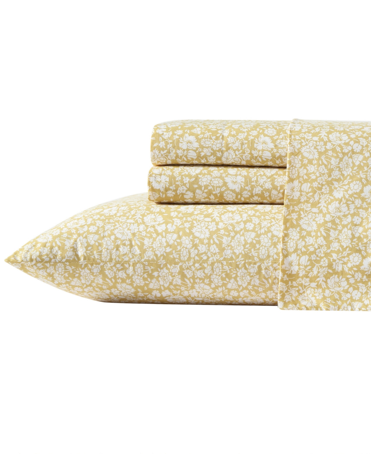 Laura Ashley 200-thread Count Cotton Percale 3 -pc. Sheet Set, Twin In Heirloom Ditzy