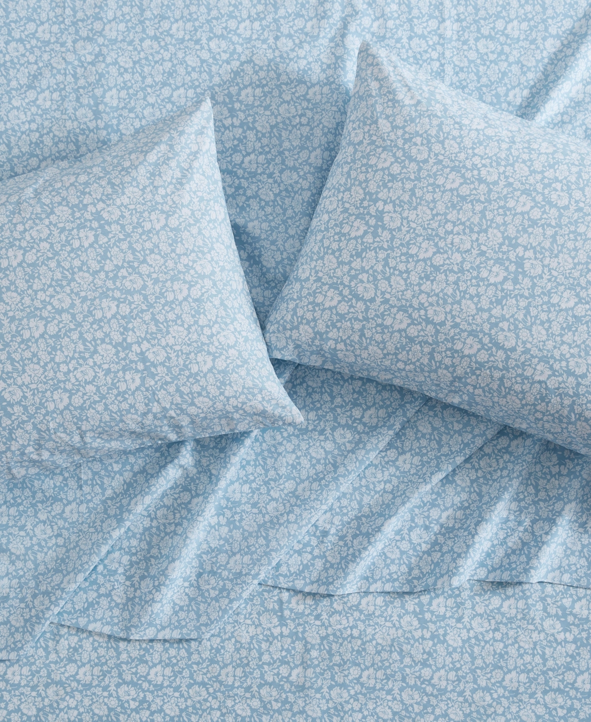 Laura Ashley 200-thread Count Cotton Percale 3 -pc. Sheet Set, Twin Xl In Heirloom Ditzy