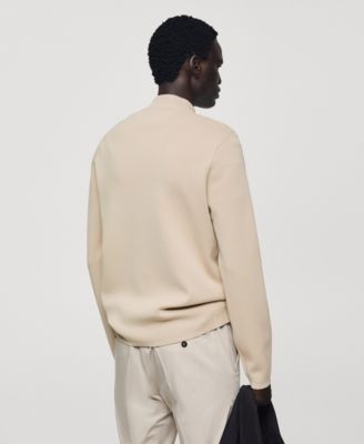 Men's Zipped High Collar Sweater