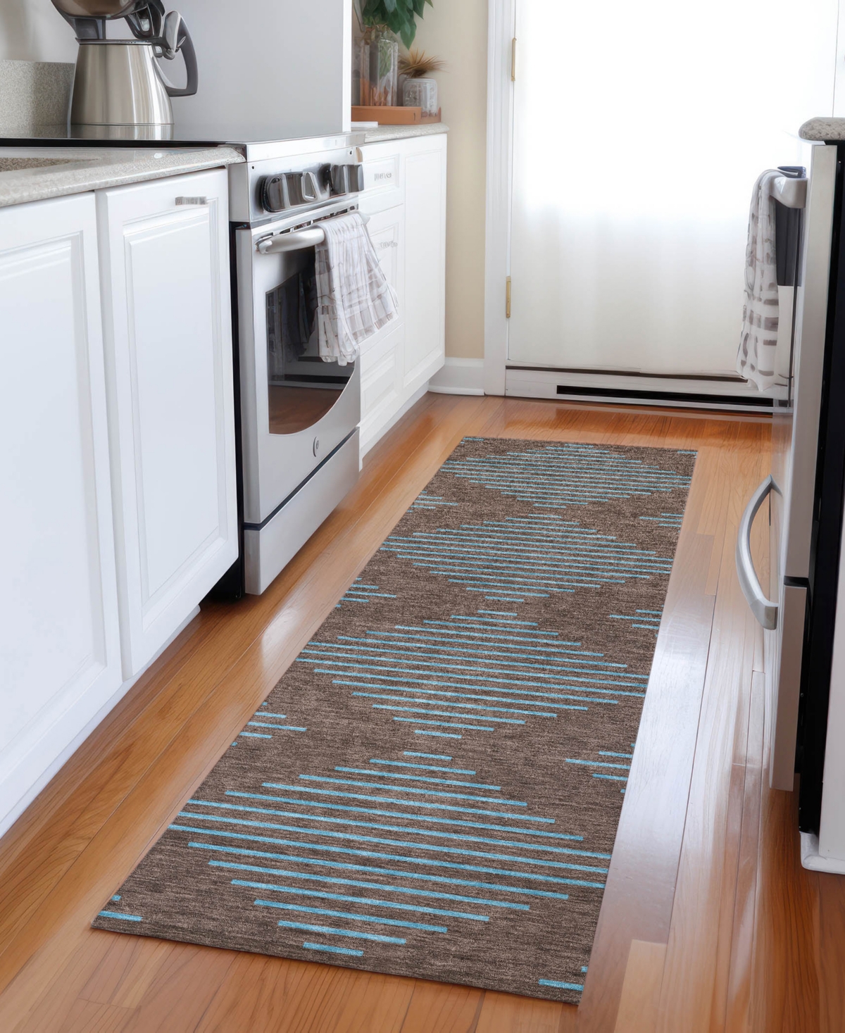 Addison Chantille Machine Washable Acn1017 2'3''x7'6'' Runner Area Rug In Brown