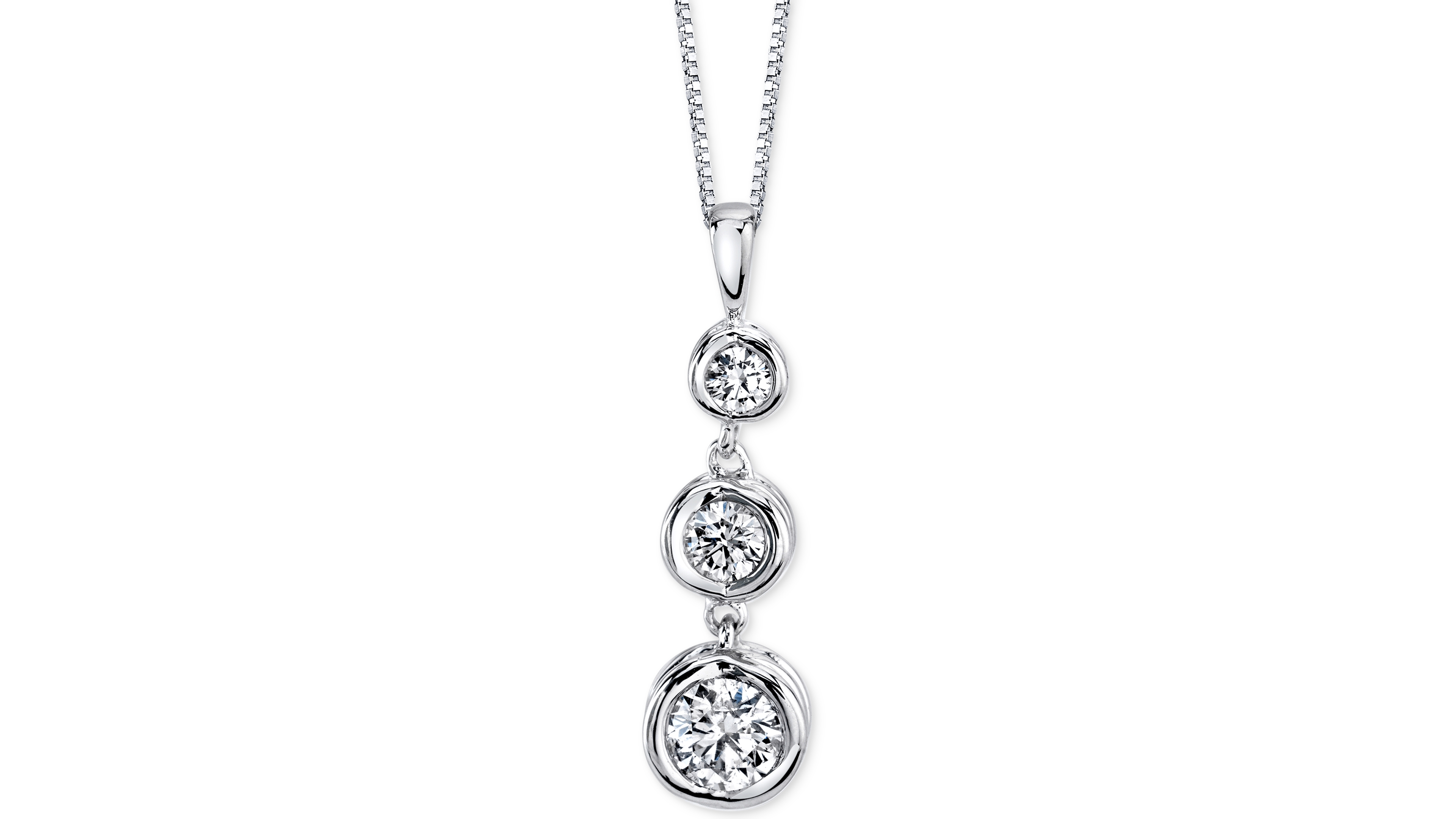 Sirena Energy Diamond Three-Stone Pendant Necklace (1/3 ct. t.w.) in 14k Yellow Gold or White Gold