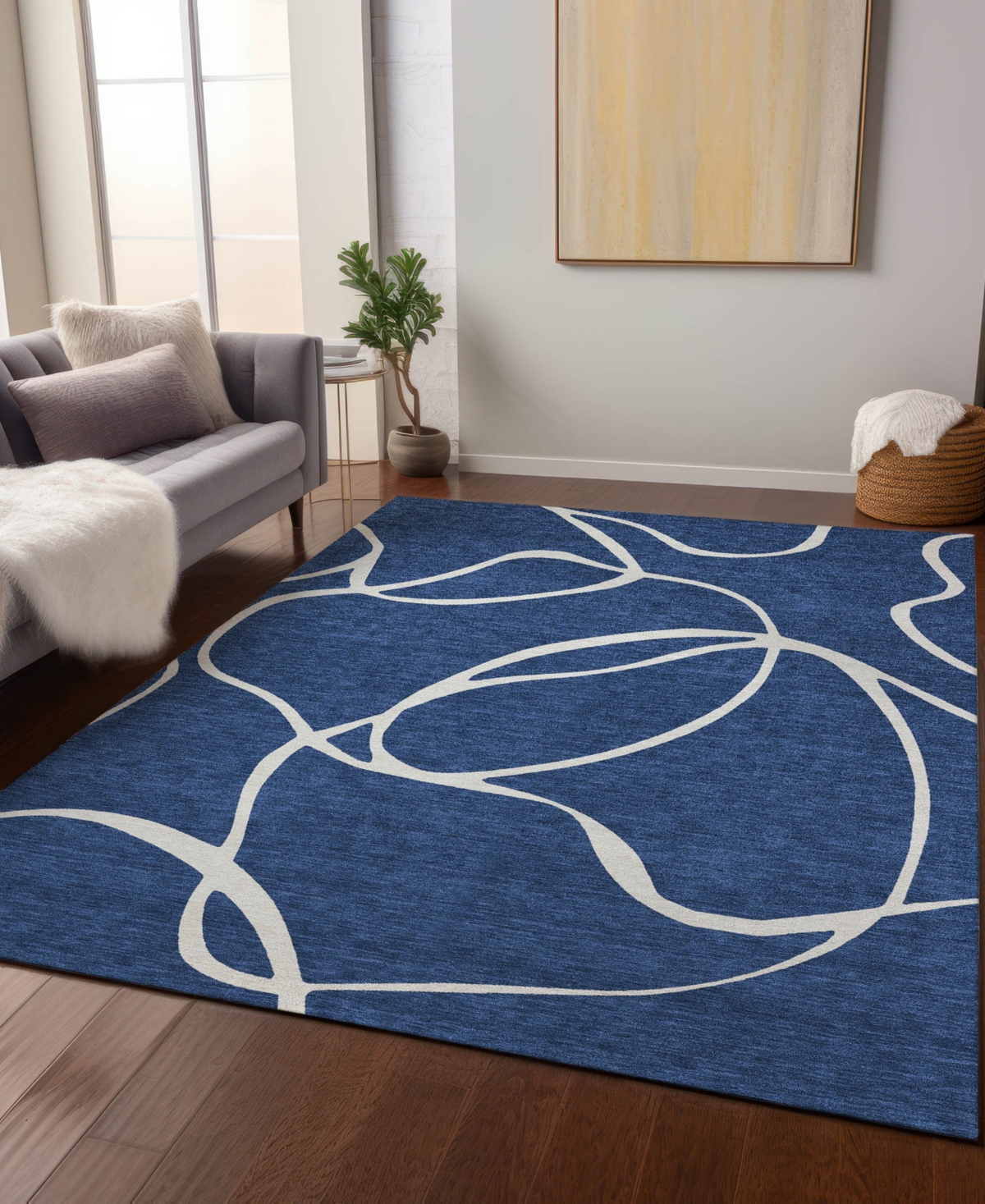 Addison Chantille Machine Washable Acn999 9'x12' Area Rug In Navy