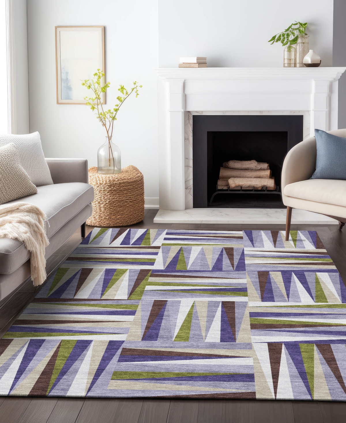 Addison Chantille Machine Washable Acn1012 9'x12' Area Rug In Lavender