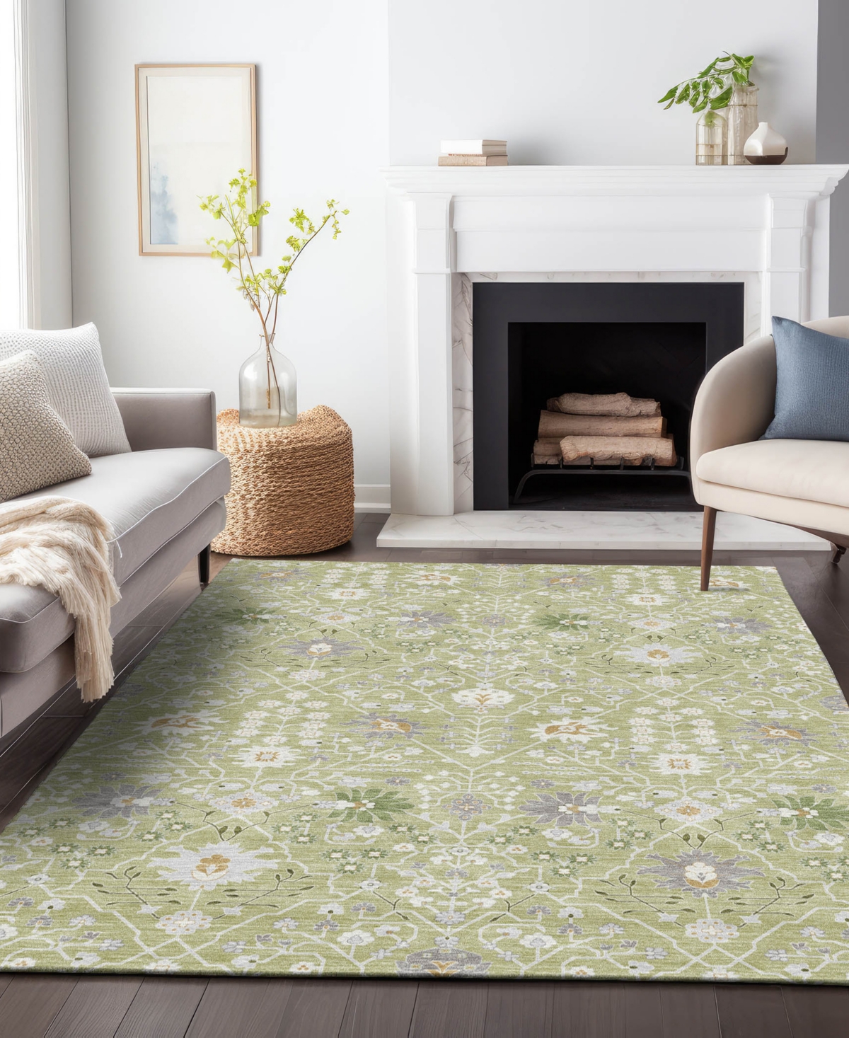 Addison Chantille Machine Washable Acn1009 9'x12' Area Rug In Grass