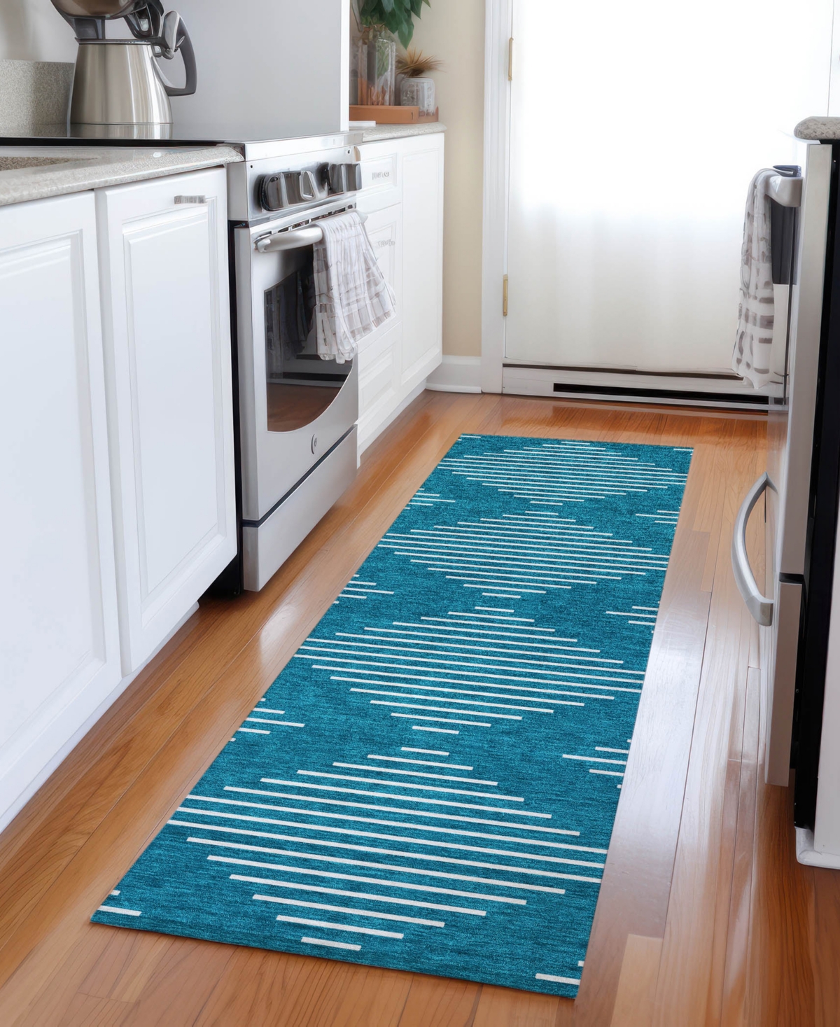 Addison Chantille Machine Washable Acn1016 2'3"x7'6" Runner Area Rug In Teal