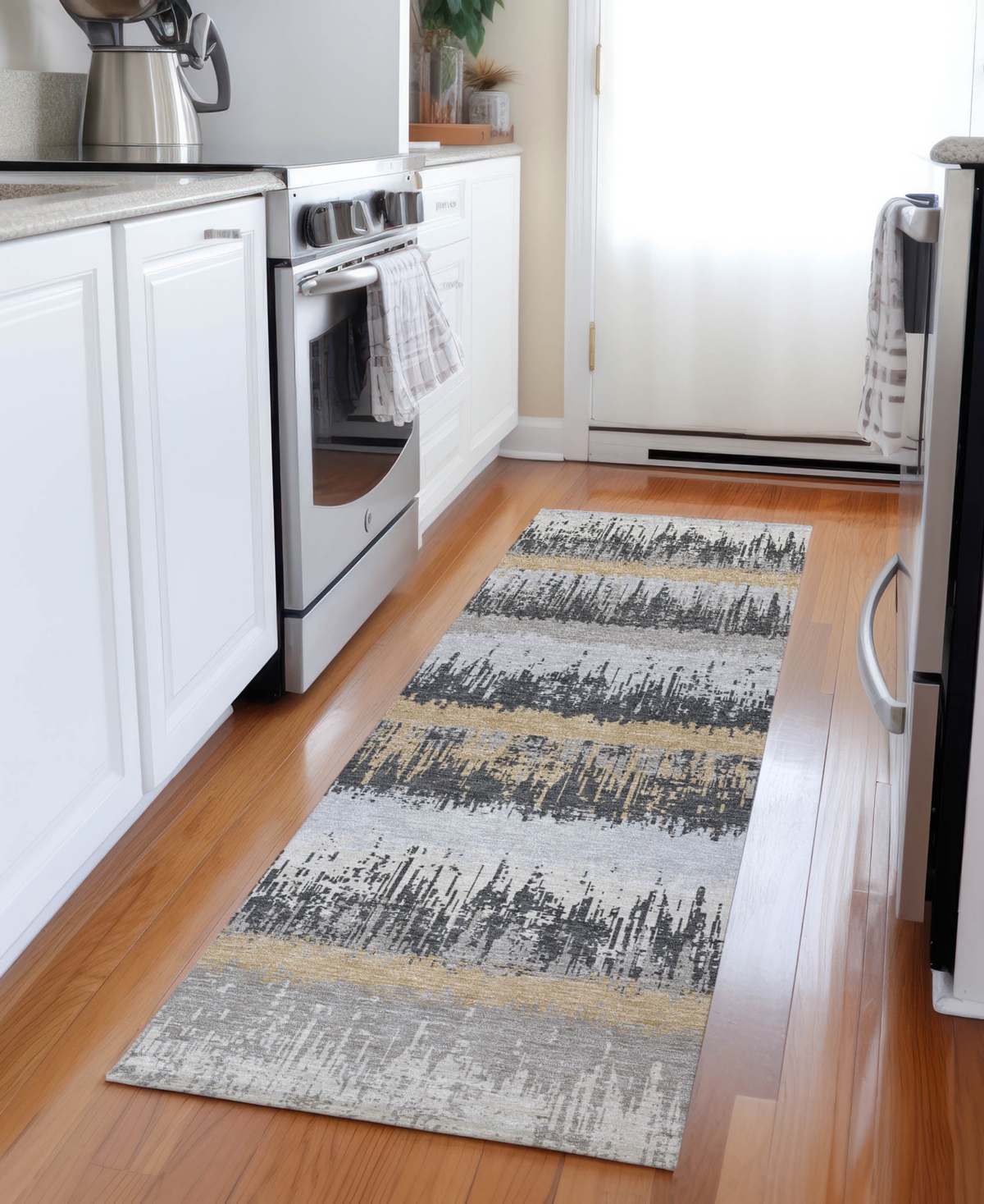 Addison Chantille Machine Washable Acn1013 2'3"x7'6" Runner Area Rug In Gray