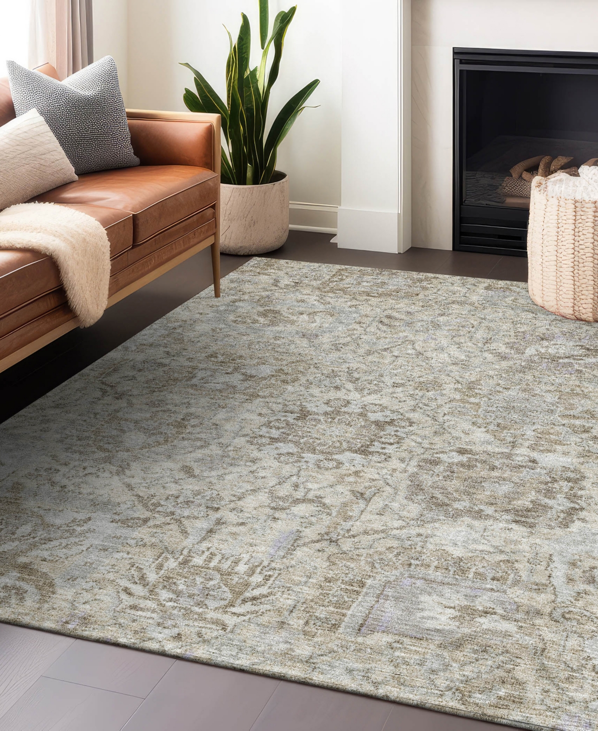 Addison Chantille Machine Washable Acn1102 5'x7'6" Area Rug In Ivory