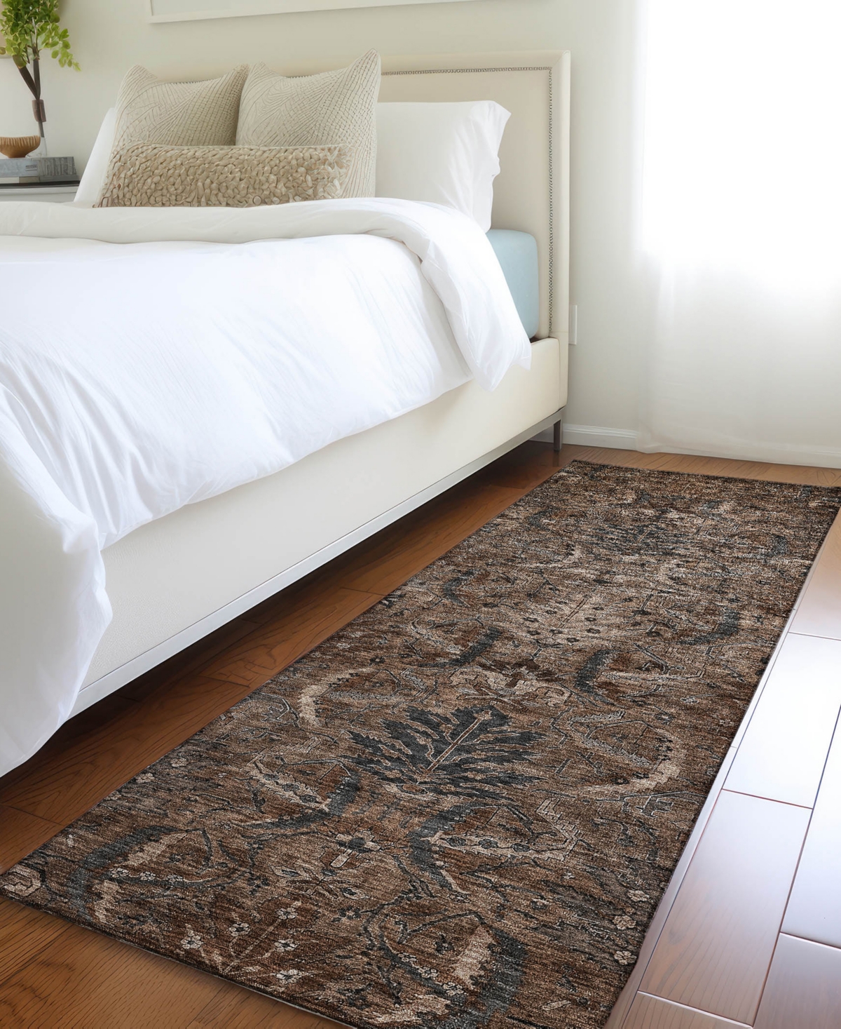Addison Chantille Machine Washable Acn1082 2'3"x7'6" Runner Area Rug In Cocoa