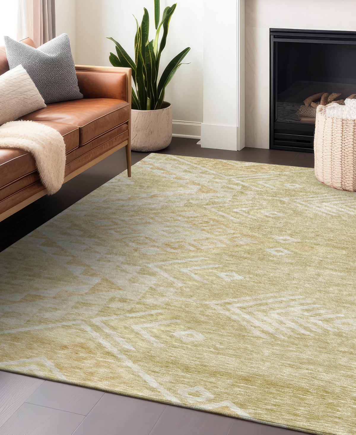 Addison Chantille Machine Washable Acn1091 10'x14' Area Rug In Tan