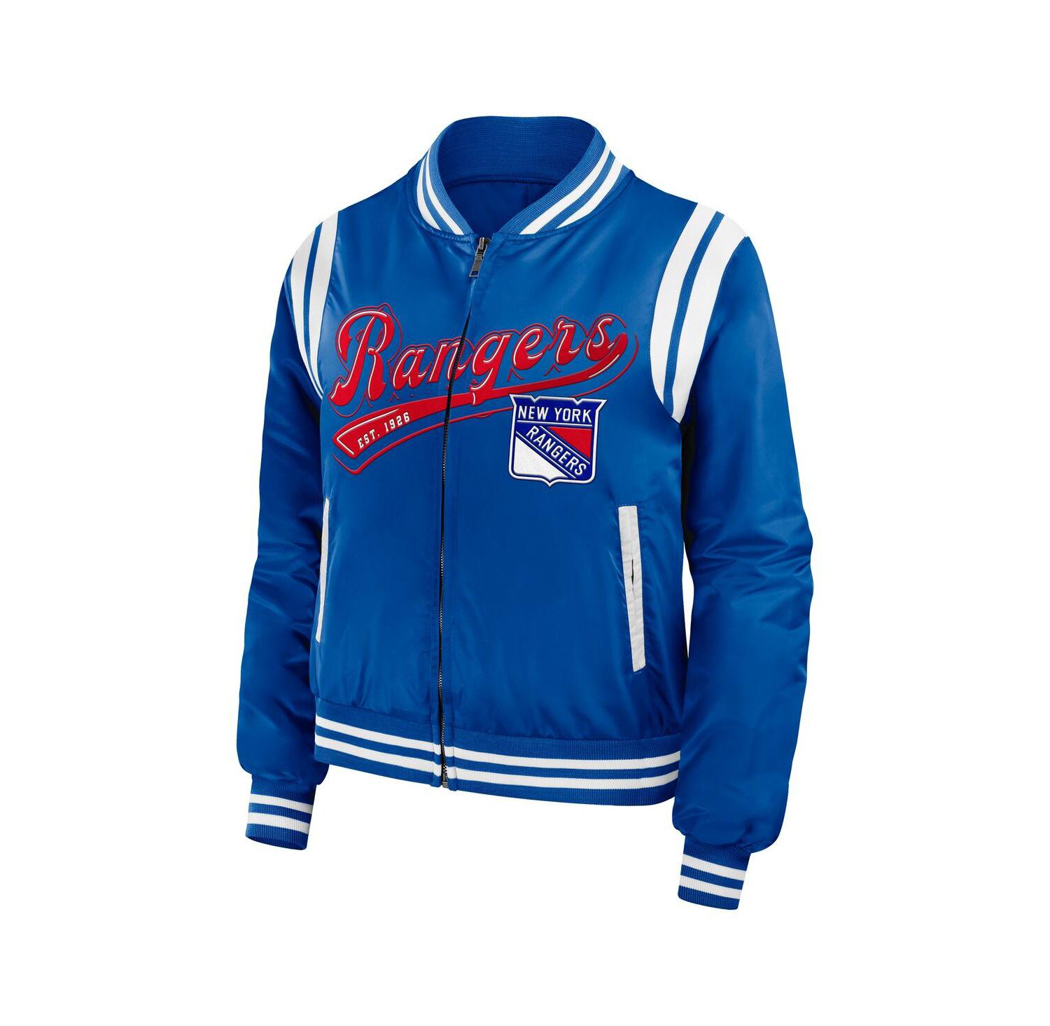 Women's Blue New York Rangers Baller Full-Zip Bomber Jacket