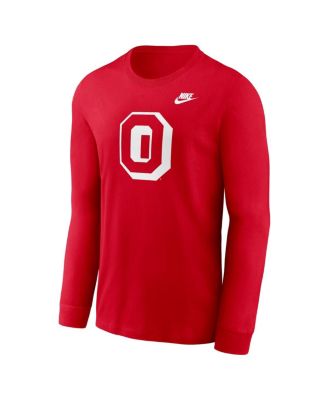 Men's Scarlet Ohio State Buckeyes Legacy Primary Logo Long Sleeve T-Shirt