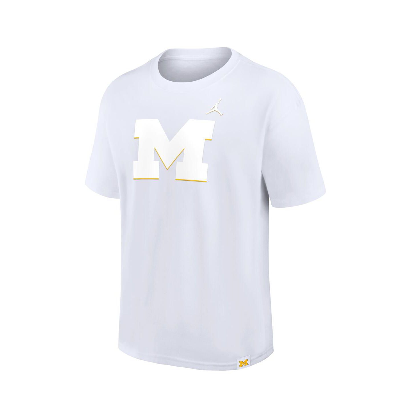 Мужская футболка Jordan White Michigan Wolverines 2-Hit Statement Max90 — фото 3