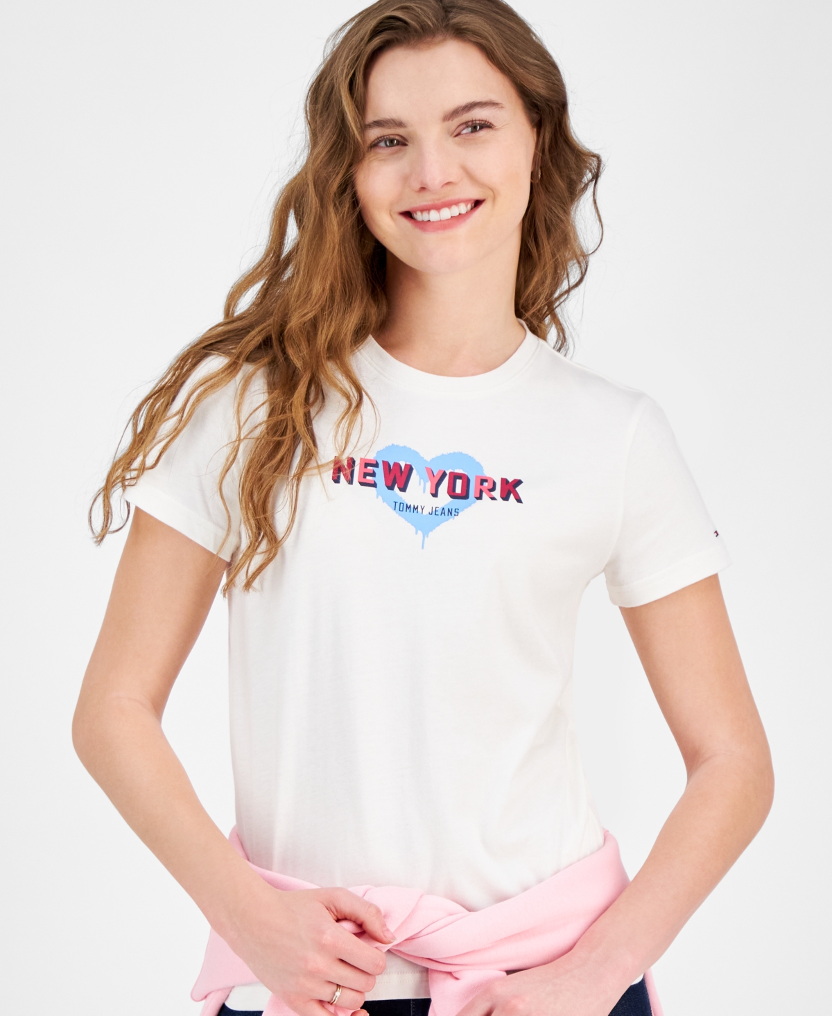 Tommy Jeans Women's Cotton X Nyc Heart Graphic T-shirt In Ancient White