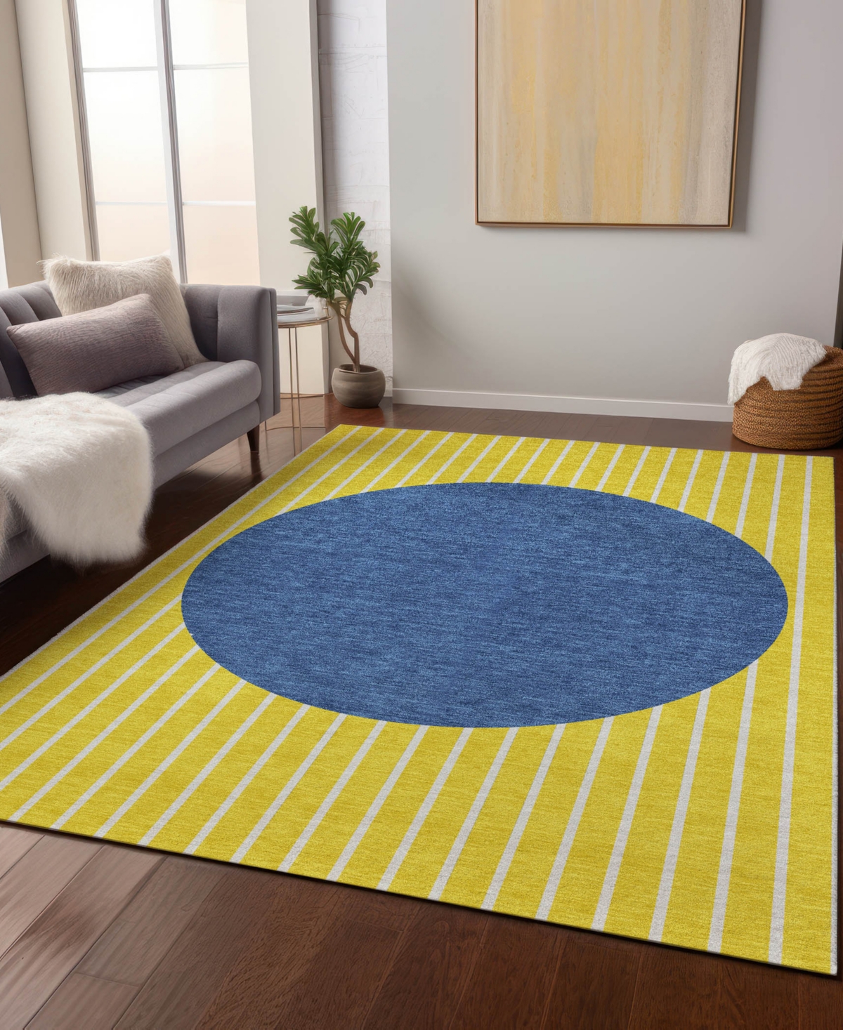 Addison Chantille Machine Washable Acn994 2'6"x3'10" Area Rug In Yellow