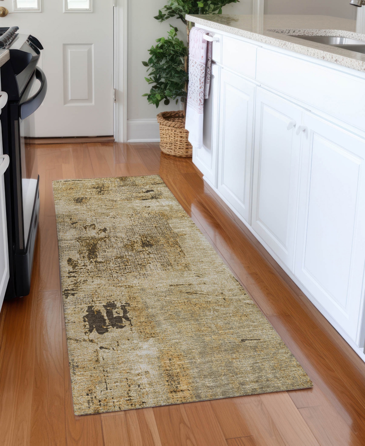 Addison Chantille Machine Washable Acn989 2'3"x7'6" Runner Area Rug In Beige