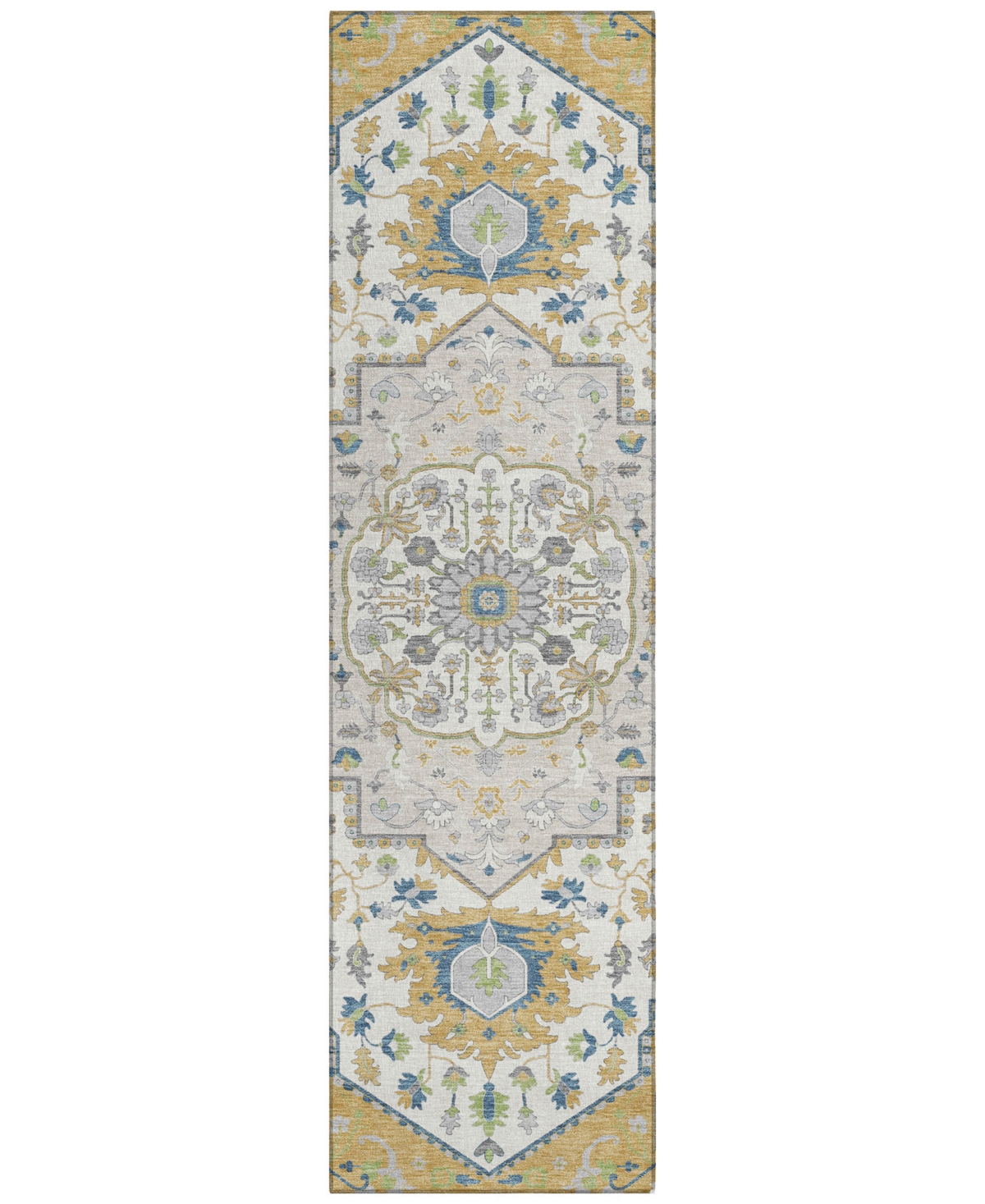 Addison Chantille Machine Washable Acn985 2'3"x7'6" Runner Area Rug In Gold
