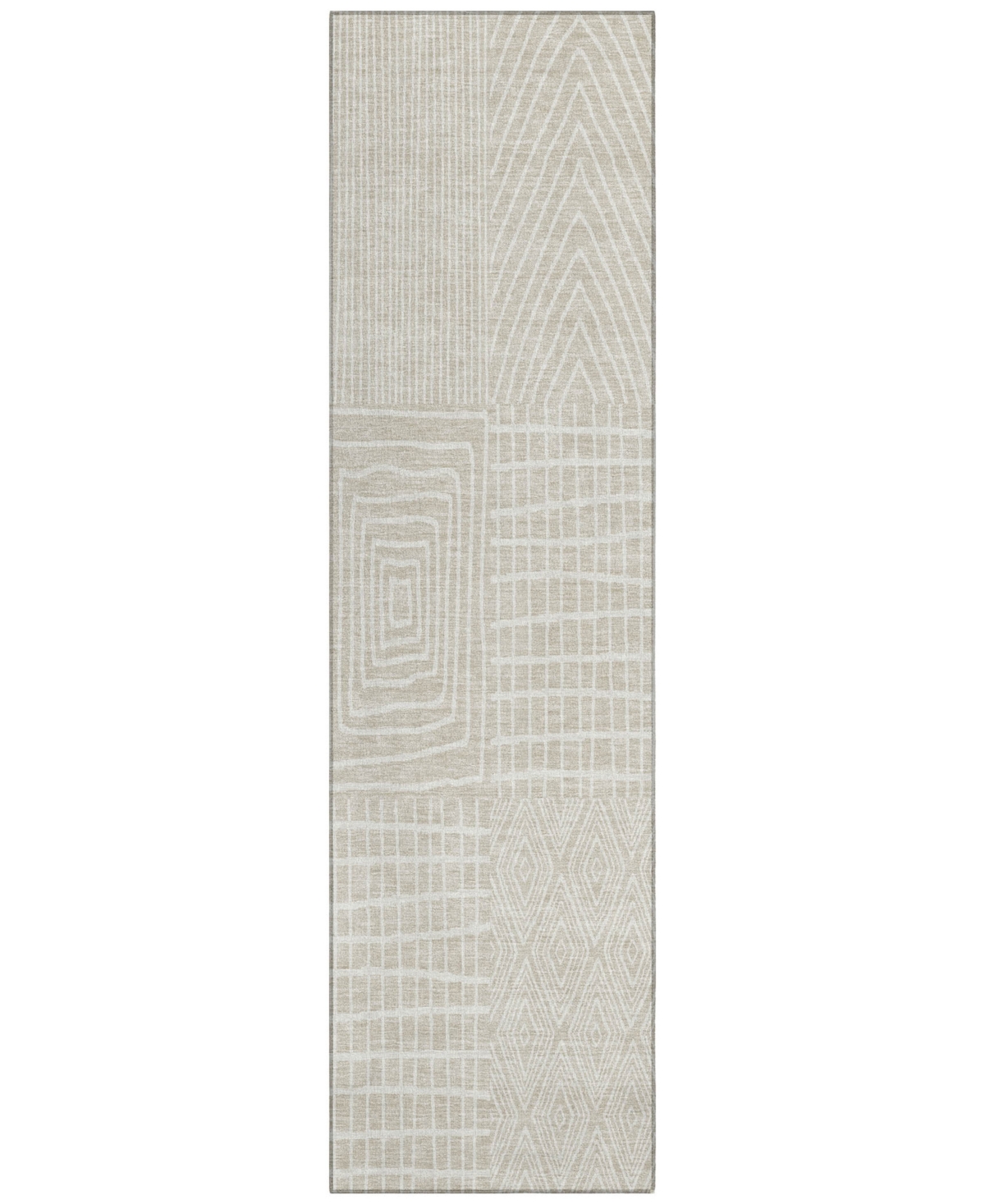 Addison Chantille Machine Washable Acn990 2'3"x7'6" Runner Area Rug In Beige