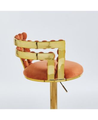 Golden Iron Tube Bar Chairs with Cushions