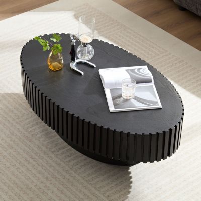 Ellipse Coffee Table with Sturdy Pedestal