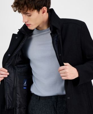 Men's Classic-Fit Bib Wool Blend Overcoat