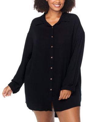 Raisins Curve - Trendy Plus Size Seychelles Button-Up Cover-Up