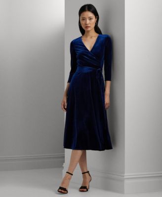 Women s Surplice Velvet Dress