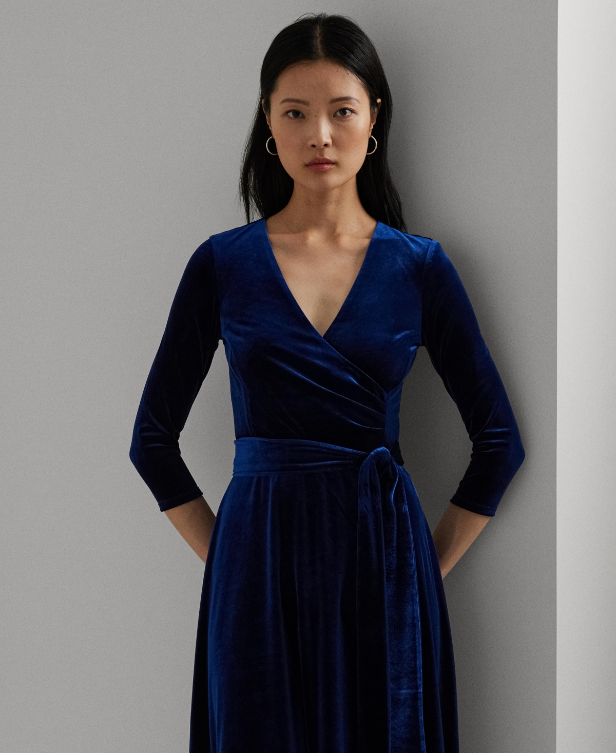 Lauren Ralph Lauren Women's Surplice Velvet Dress