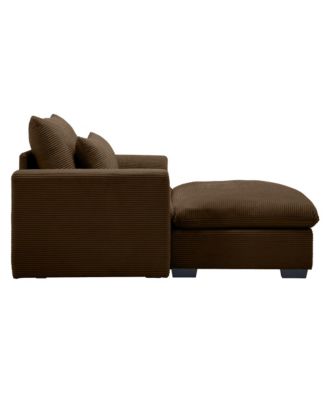 Brown Corduroy Sofa Couch, Modular Couch with Storage Ottoman, Couch Deep Seat Couches for Modern Living Room/Apartment/Office