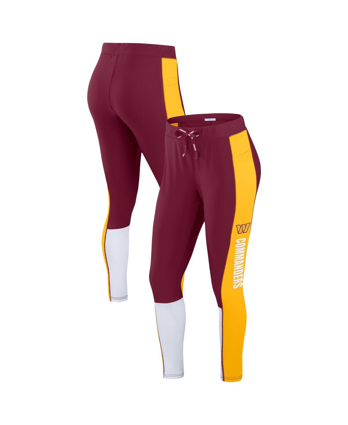 Women's Washington Commanders Color-block Leggings - Burgundy, Gold