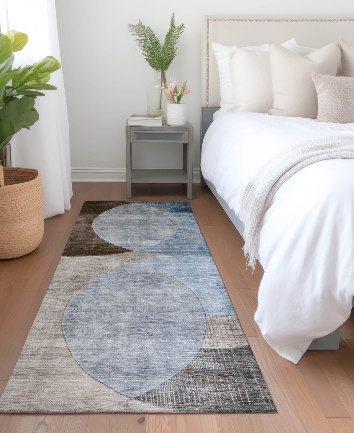 Addison Chantille Machine Washable Acn1140 2'3"x7'6" Runner Area Rug In Denim