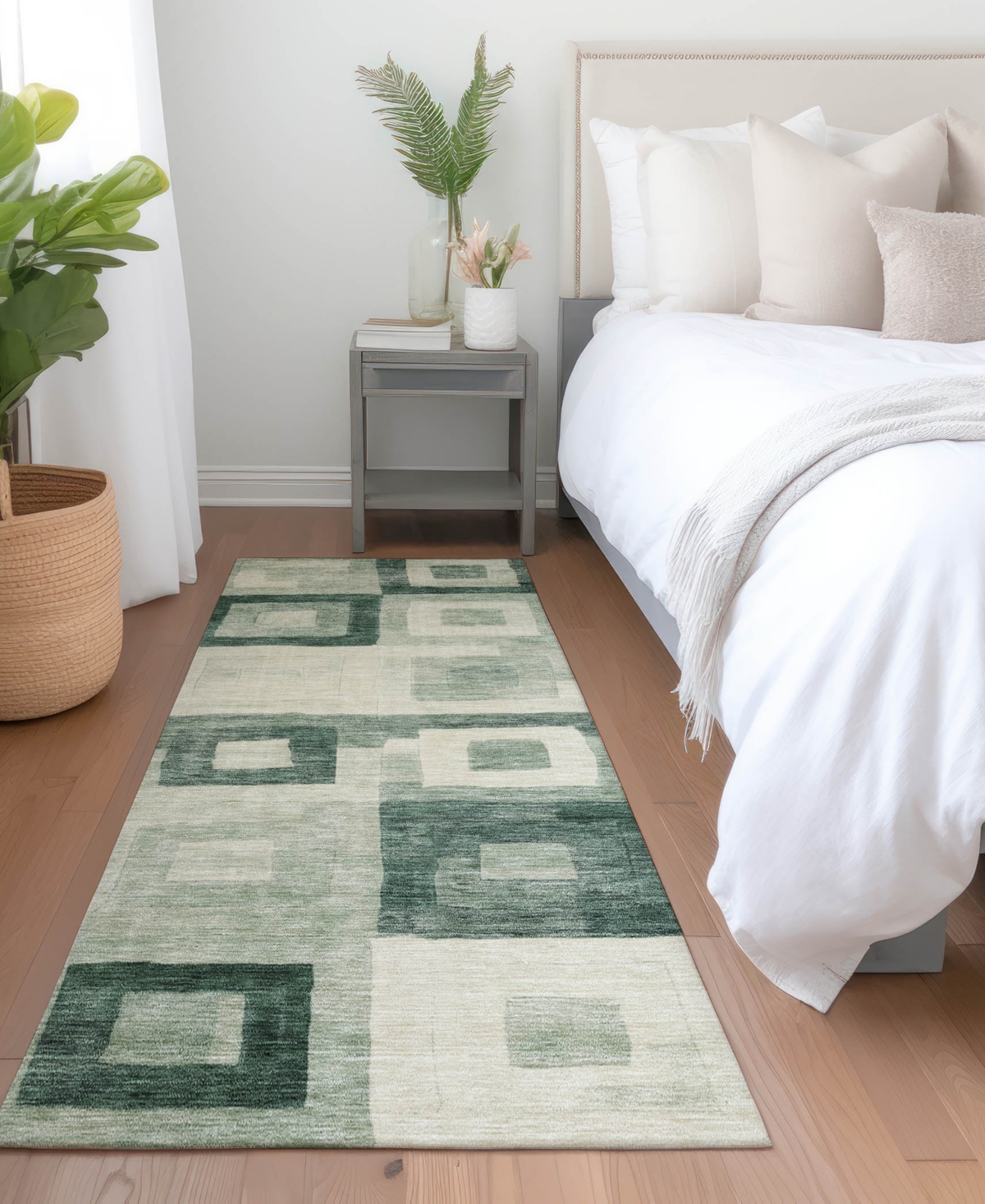 Addison Chantille Machine Washable Acn1142 2'3"x7'6" Runner Area Rug In Green