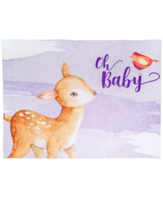2 Pack Newborn Receiving Blanket Ginger Deer/Purple Berries